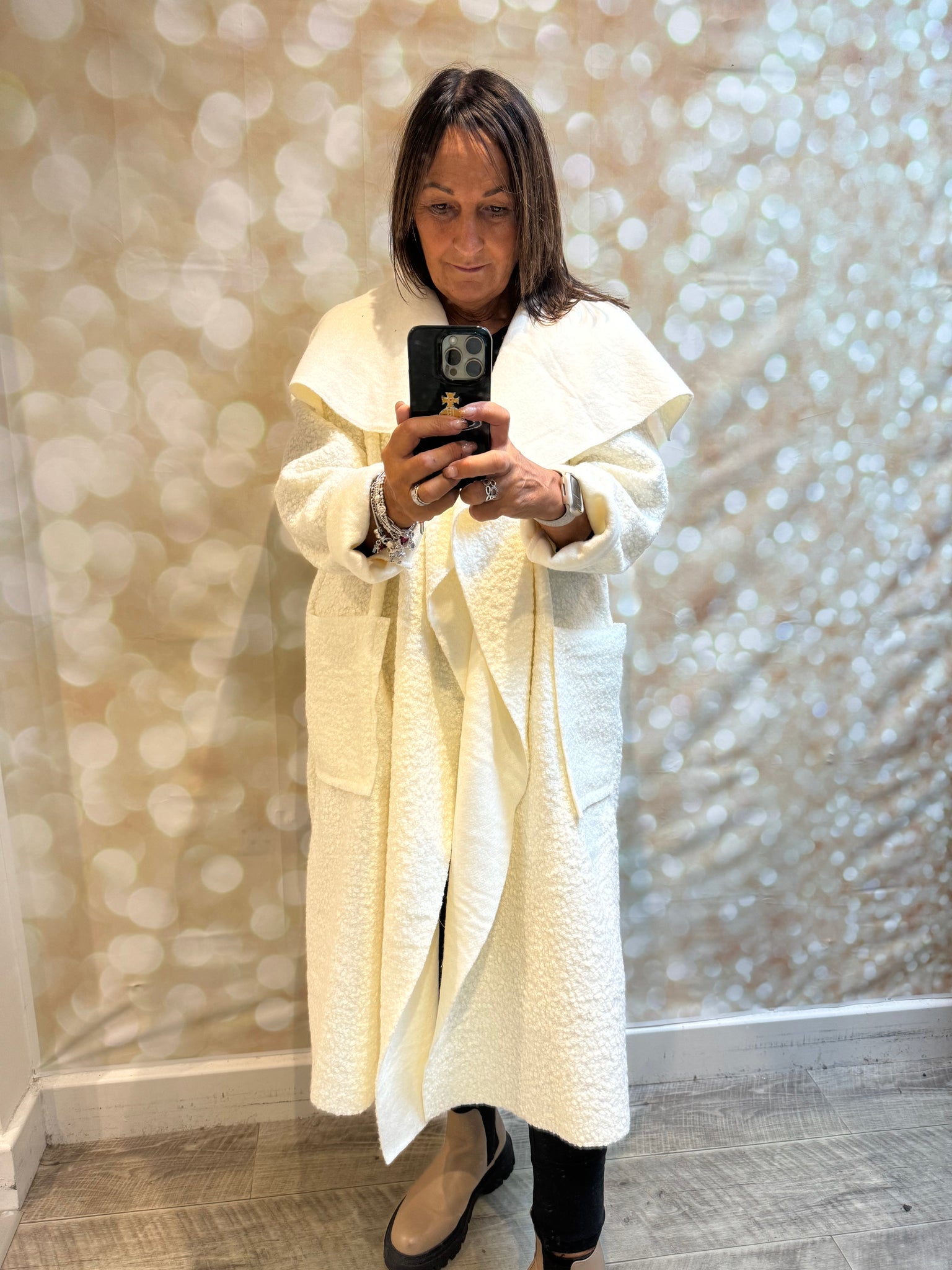 Caramel waterfall coat clearance