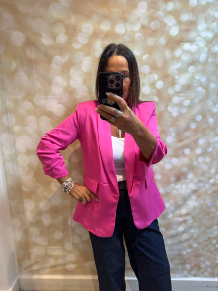 Rouched Sleeve Blazer