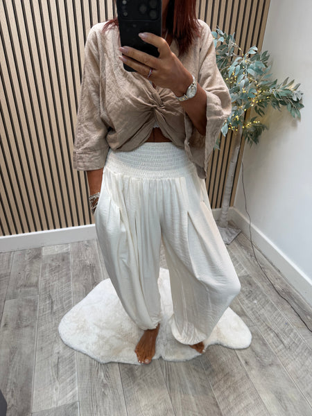Crinkle wide waist BalloonTrousers