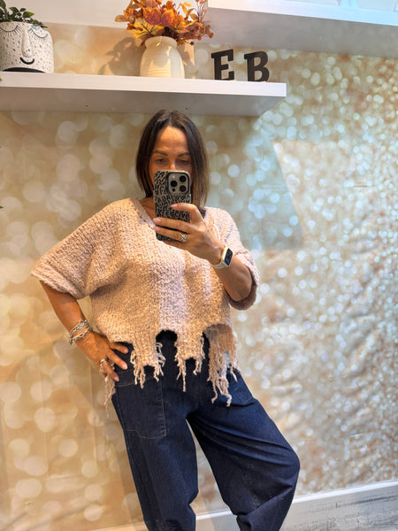 ID Distressed Hem Chunky popcorn Jumper