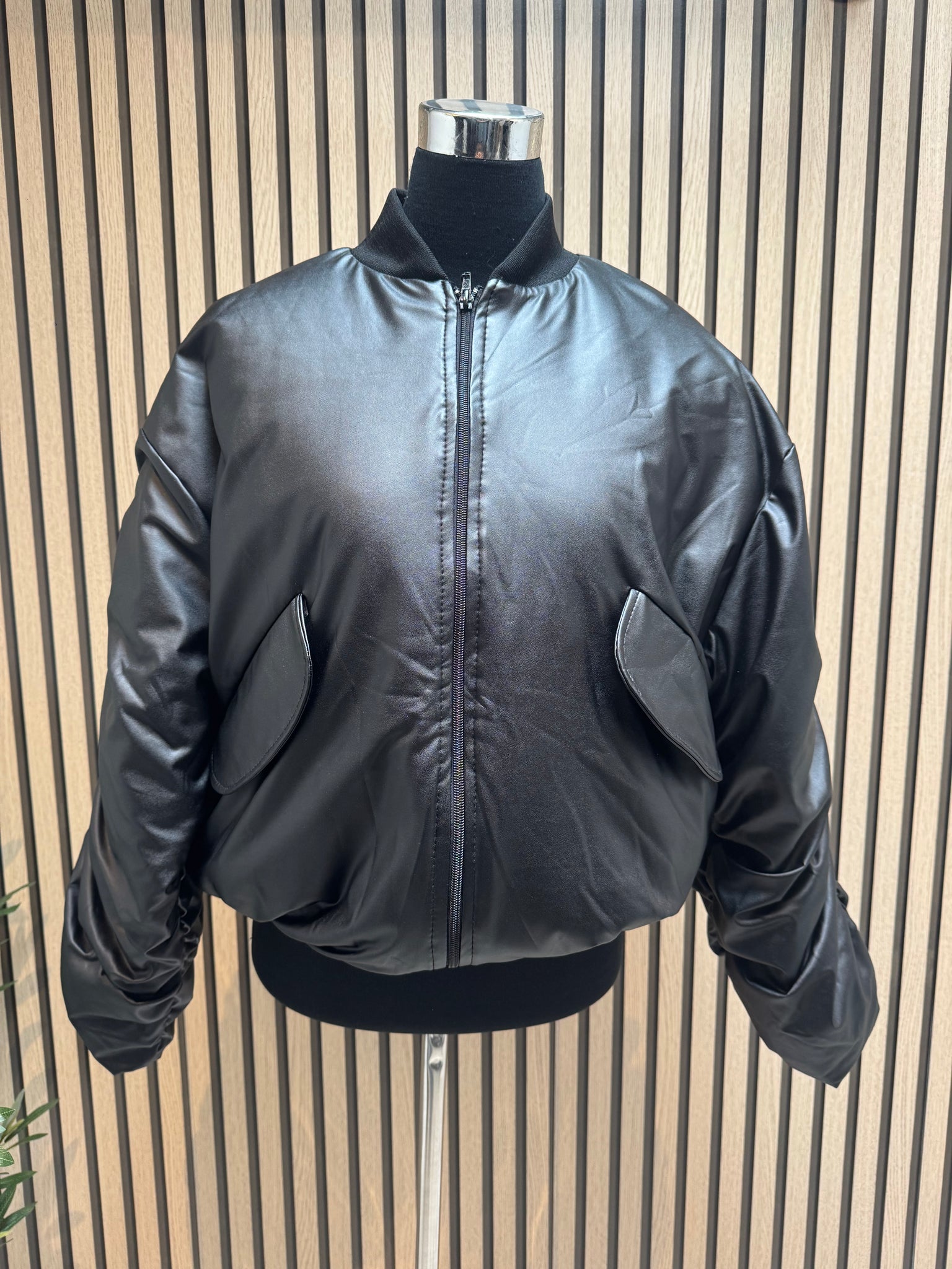 ID Pleather Bomber  jacket