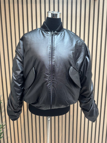 ID Pleather Bomber  jacket