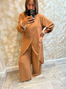 2 Piece Crinkle Palazzo Trouser / Tunic set