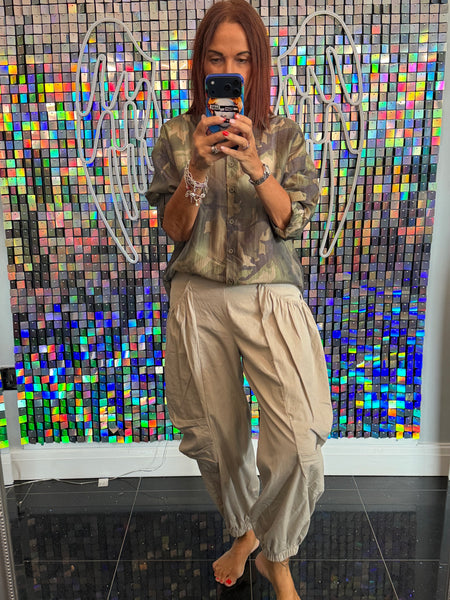 Camo silky blouse