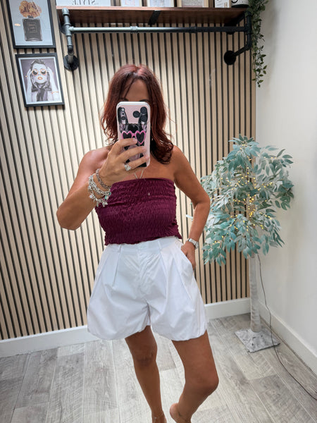 Sateen Puff hem Shorts
