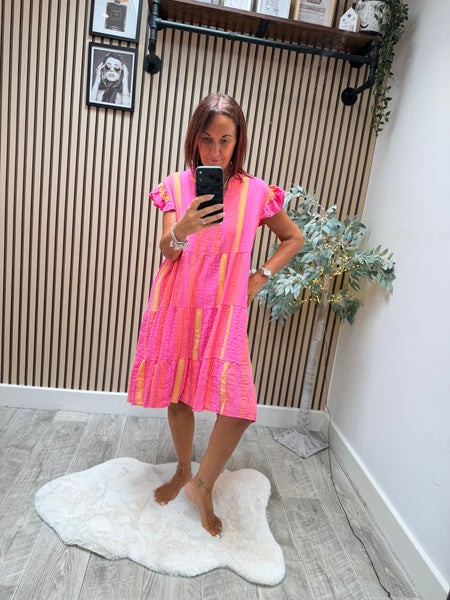 Aztec Print Tiered  Dress