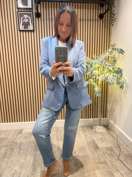 Rouched Sleeve Blazer