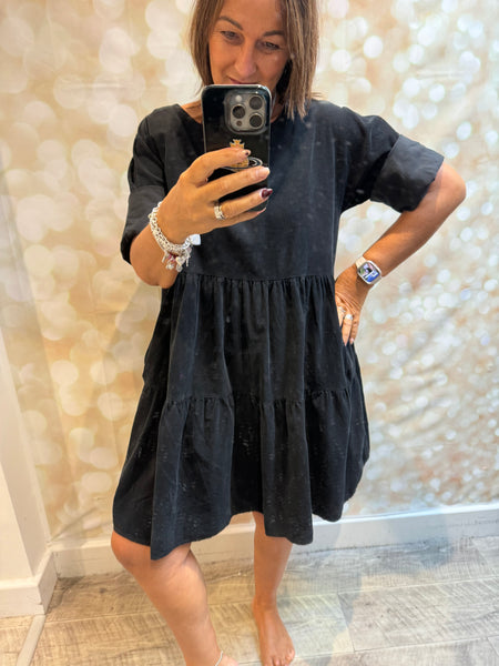 Studio Needlecord Tiered swing dress