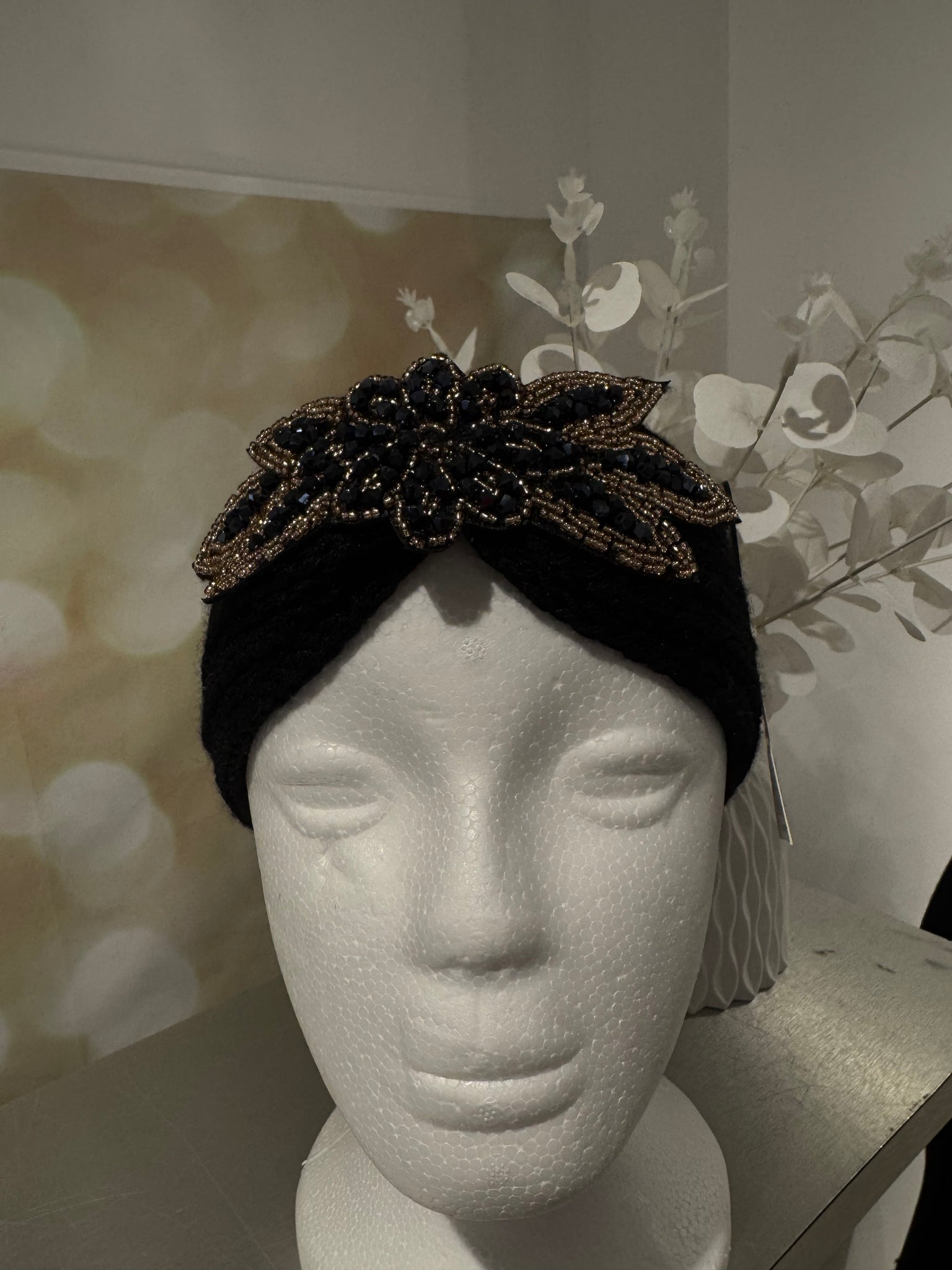 Chunky Knit Wooly headband with embellishment