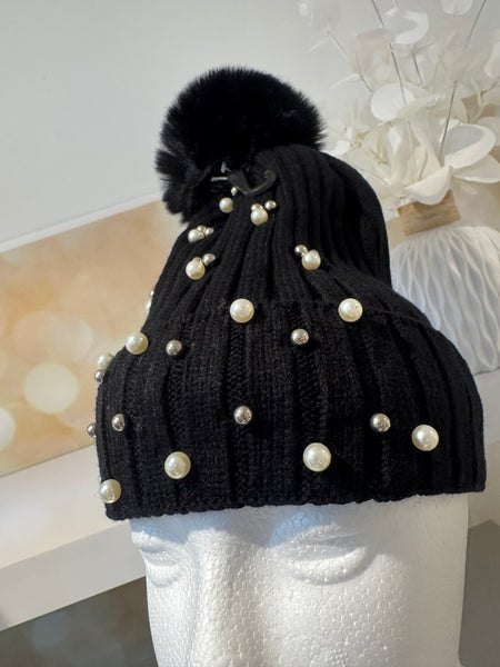 Pom Pom / embellished Bob hat