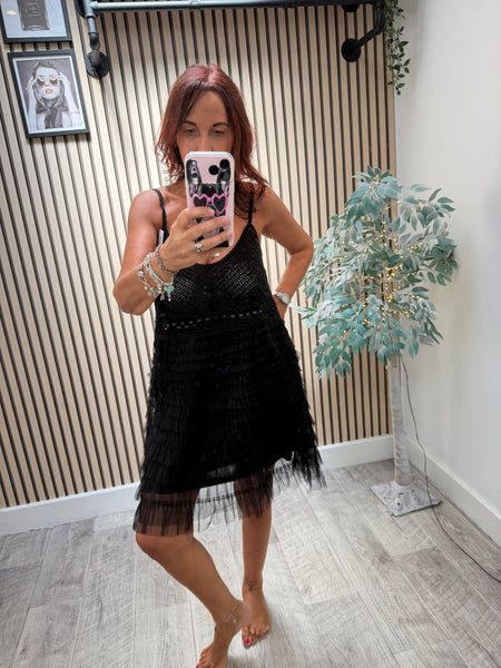 Crochet / Tulle Mini Dress