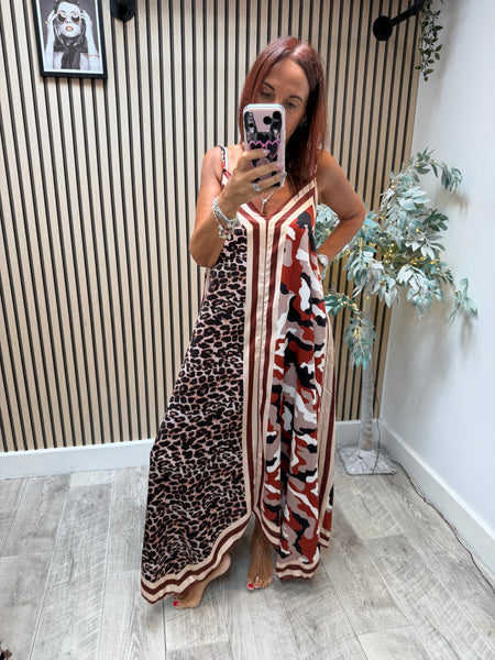 Silky Leopard / Camo  Maxi Dress
