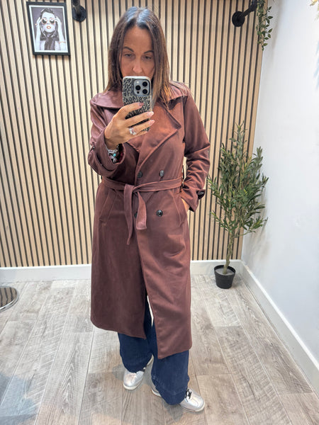 Suedette Soft Touch Trench Coat