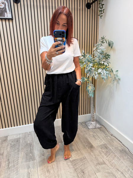 Basic Crinkle Tulip Hem Trousers