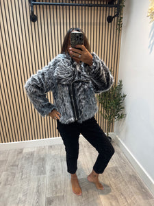 Faux Fur Biker Jacket