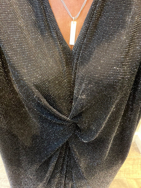 Glitter Twist Front Sparkle Dress
