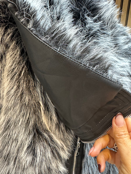 Faux Fur Biker Jacket