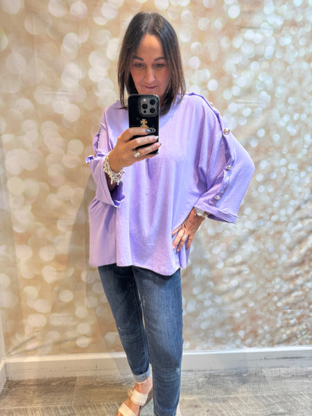 Crinkle Top with Gold buttons