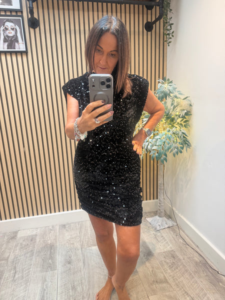 Studio Velour / Sequin Rouched Mini Dress