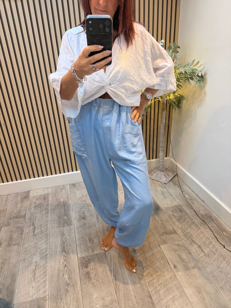 Basic Crinkle Tulip Hem Trousers