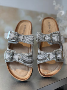 Double Strap Embellished Slider