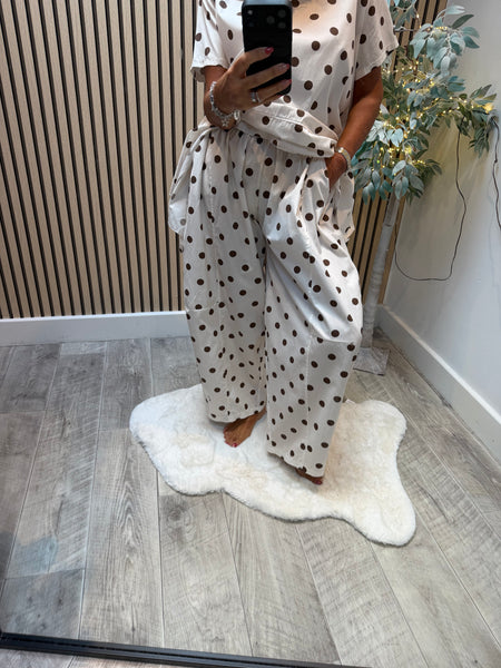 Polka Dot 2 Piece Trouser / Top set