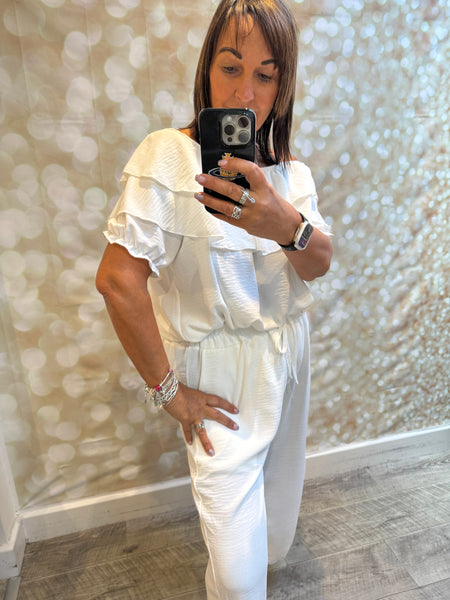 2 Piece cropped Trouser / bardot set