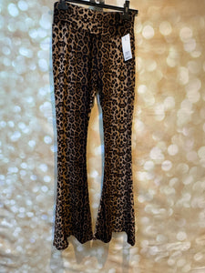 Leopard Soft Touch flared trousers