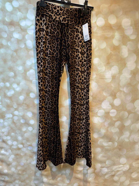 Leopard Soft Touch flared trousers