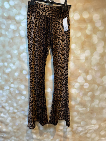 Leopard Soft Touch flared trousers