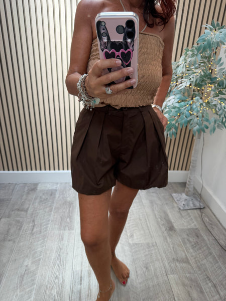 Sateen Puff hem Shorts