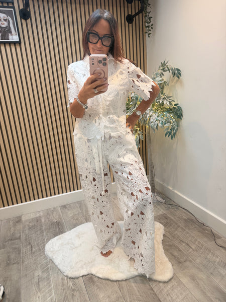 Lace 2 Piece Palazzo Trouser / Blouse  set