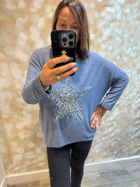 Soft touch Sequin Star Jumper