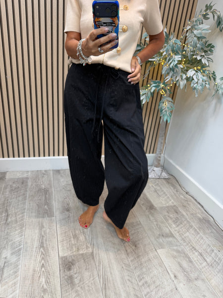 Canvas balloon leg trousers