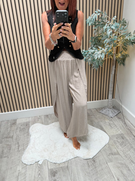 Crinkle Split Leg Trousers