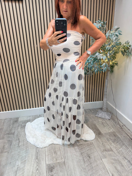 Spotty Bandeau Dress