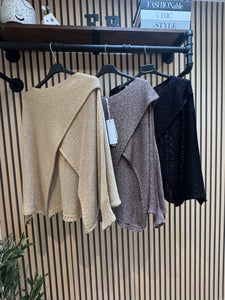 Studio Metallic Wrap Over Jumper