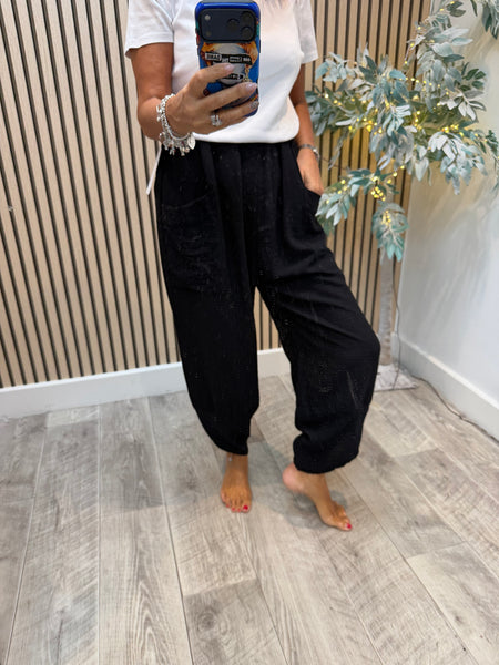 Basic Crinkle Tulip Hem Trousers