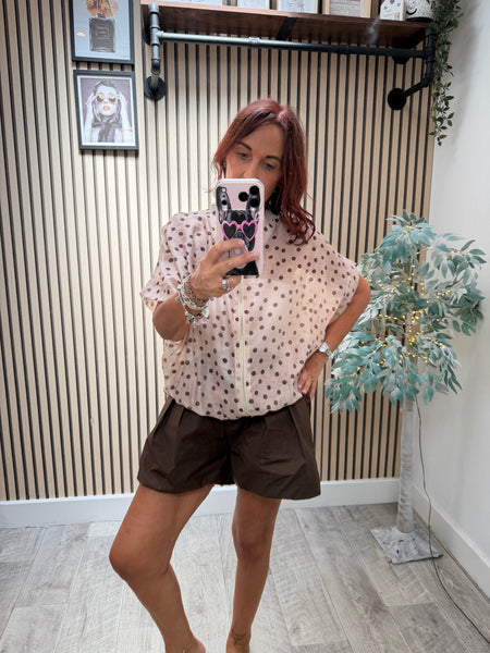 Silky Bomber Jacket with short sleeves
