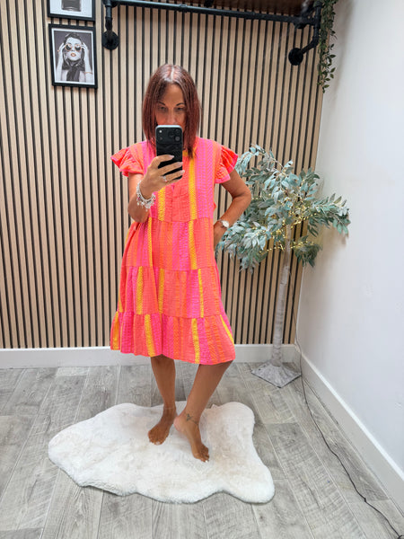 Aztec Print Tiered  Dress