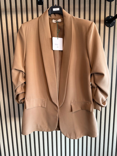 Rouched Sleeve Blazer