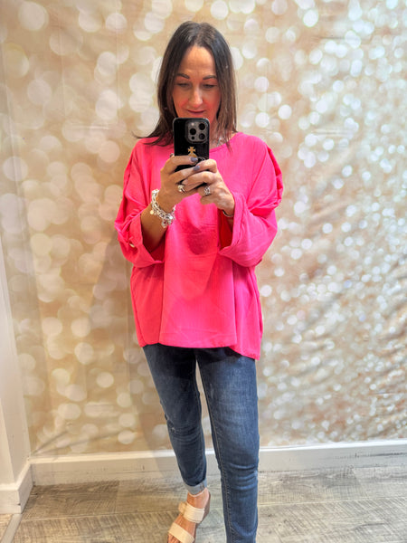 Crinkle Top with Gold buttons