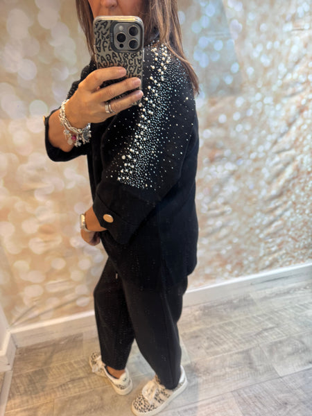 Embellished 3/4 Sleeve Jumper
