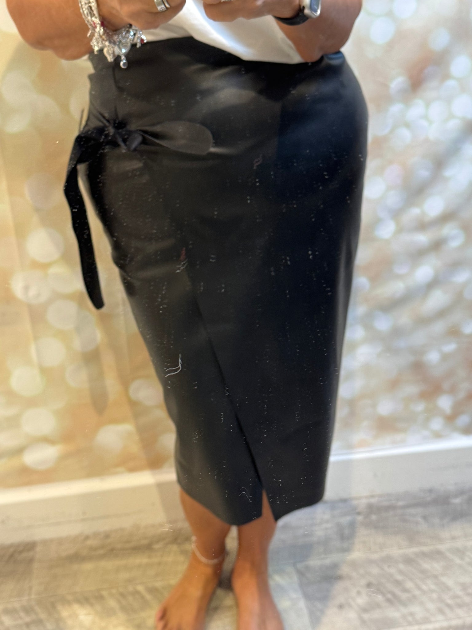Pleather Pencil  Skirt