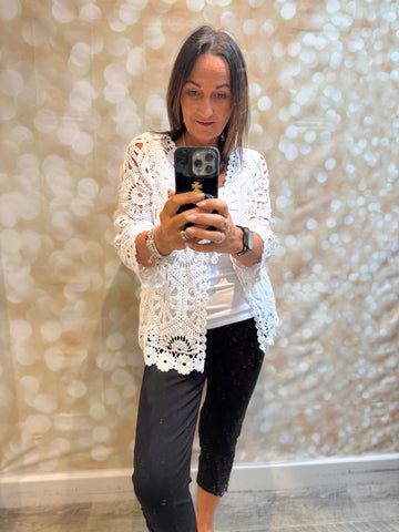 Crochet Tie Front Cardigan