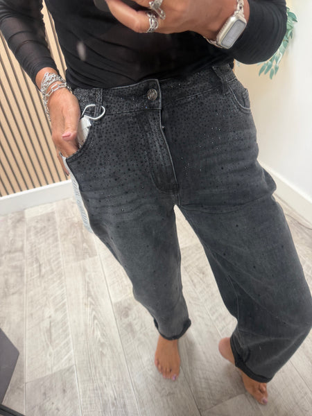 Rhinestone Denim Jeans