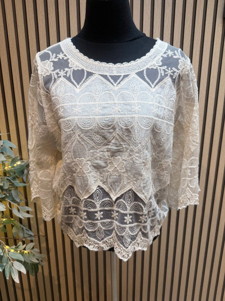 Lace / sheer panel Top