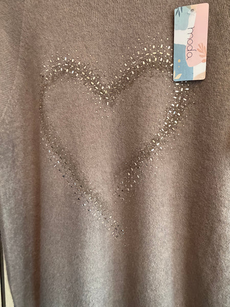 Embellished Heart Soft Knit Jumper
