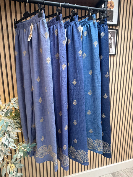 Denim look Palazzo  trousers