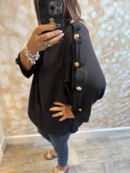 Crinkle Top with Gold buttons